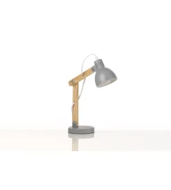 Onli Illuminazione Per Interno|Lampada da tavolo "nora" in legno e metallo grigio, e14
