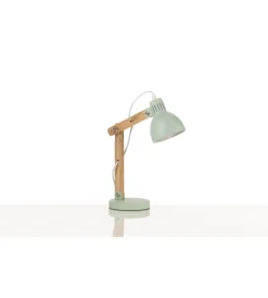 Onli Illuminazione Per Interno|Lampada da tavolo "nora" in legno e metallo verde, e14