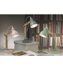 Onli Illuminazione Per Interno|Lampada da tavolo "nora" in legno e metallo verde, e14