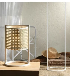 Online Lampada da tavolo "aziz" beige e27 Illuminazione Per Interno