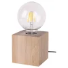 Onli Illuminazione Per Interno|Lampada da tavolo "fofi" quadrata legno di rovere, e27