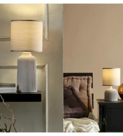 Illuminazione Per Interno-Onli Lampada da tavolo grande "shelly" marrone, e14