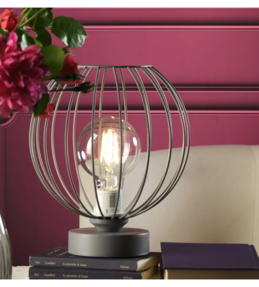 Onli Illuminazione Per Interno|Lampada da tavolo "melone" grigio, e27