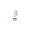 Onli Illuminazione Per Interno|Lampada da tavolo ottone con paralume bianco, e14