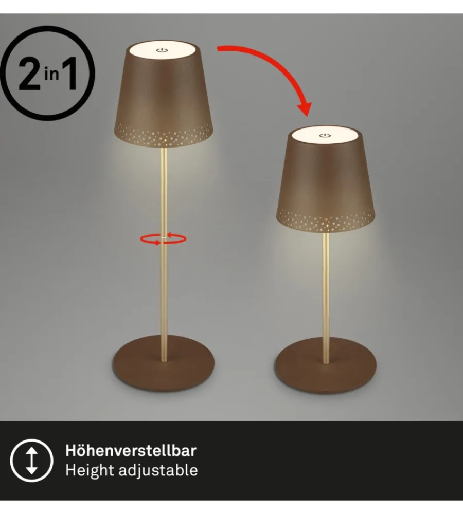 Hot Lampada da tavolo ricaricabile oro, 280 lumen Illuminazione Per Esterno