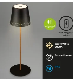 Illuminazione Per Esterno- Lampada da tavolo ricaricabile nero, 280 lumen