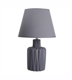 Illuminazione Per Interno- Lampada da tavolo "vulcano" in ceramica grigia e14