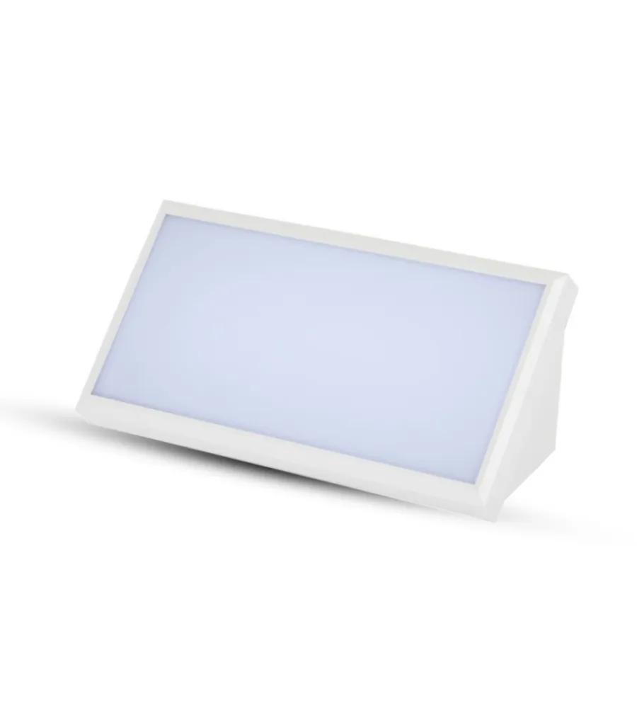 Illuminazione Per Esterno- Lampada led da esterno a muro angolare bianco, 20 w 6500 k