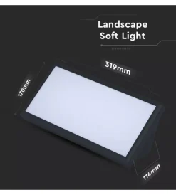 Illuminazione Per Esterno- Lampada led da esterno a muro angolare nero, 20 w 6400 k