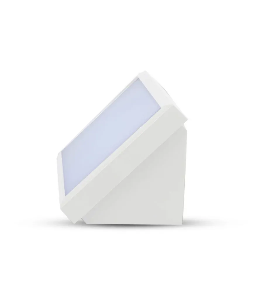 Illuminazione Per Esterno- Lampada led da esterno a muro angolare bianco, 20 w 3000 k