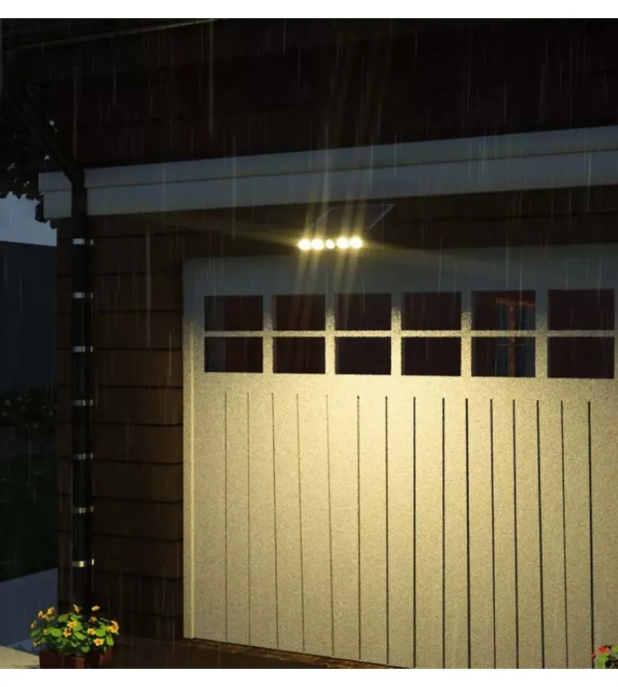 Illuminazione Per Esterno- Lampada led da giardino con pannello solare, 8 w 4000 k