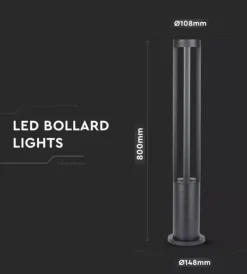 Outlet Lampada led da terra da esterno vtac nero 6400k 80cm Illuminazione Per Esterno