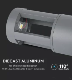 Illuminazione Per Esterno- Lampada led da terra da esterno vtac grigio 6400k