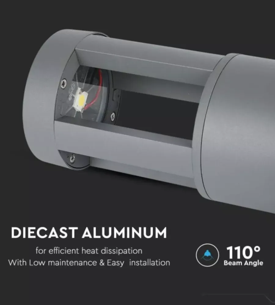 Illuminazione Per Esterno- Lampada led da terra da esterno vtac grigio 6400k