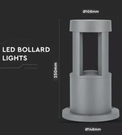 Illuminazione Per Esterno- Lampada led da terra da esterno vtac grigio 6400k