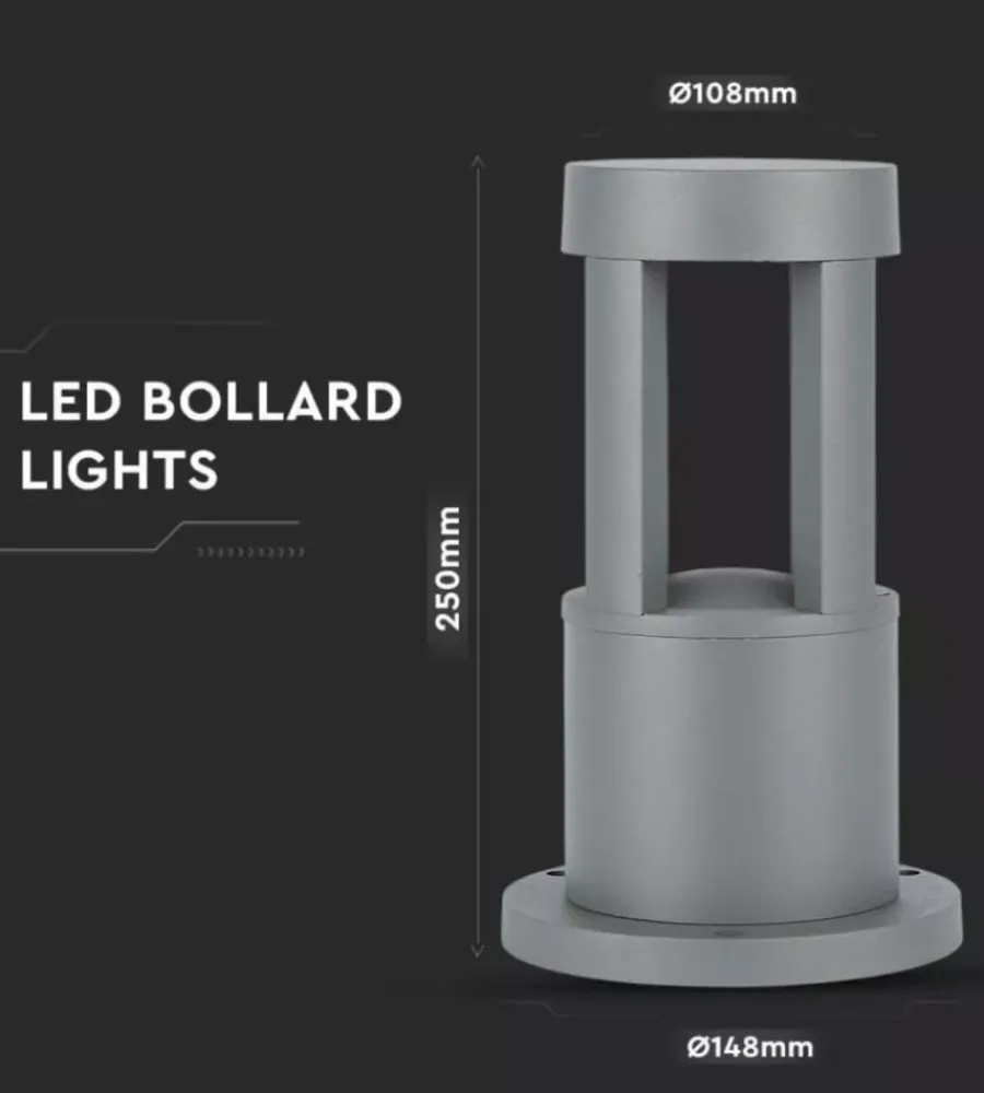 Illuminazione Per Esterno- Lampada led da terra da esterno vtac grigio 6400k