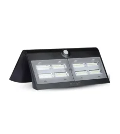 Illuminazione Per Esterno- Lampada led solare a muro da esterno vtac nero 4000k