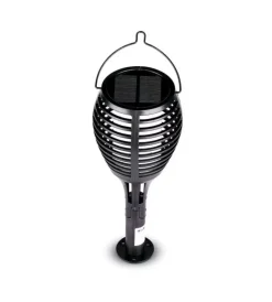 Illuminazione Per Esterno|Lampada led solare da esterno a forma di torcia  multi applicabile vtac nero 2200 k
