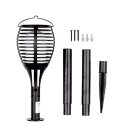 Illuminazione Per Esterno|Lampada led solare da esterno a forma di torcia  multi applicabile vtac nero 2200 k
