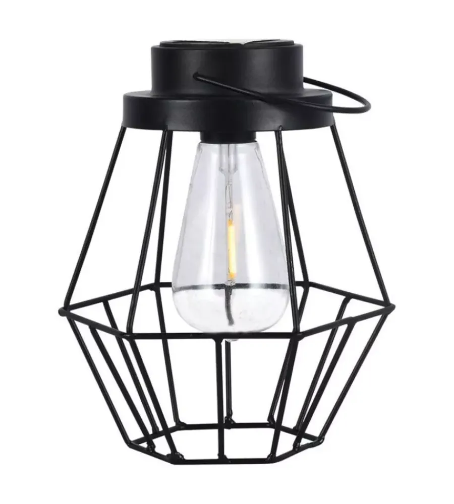 Illuminazione Per Esterno|Lampada led solare da esterno ricaricabile vtac nero vintage 3000k