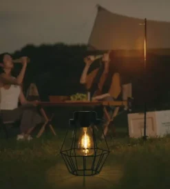 Illuminazione Per Esterno|Lampada led solare da esterno ricaricabile vtac nero vintage 3000k
