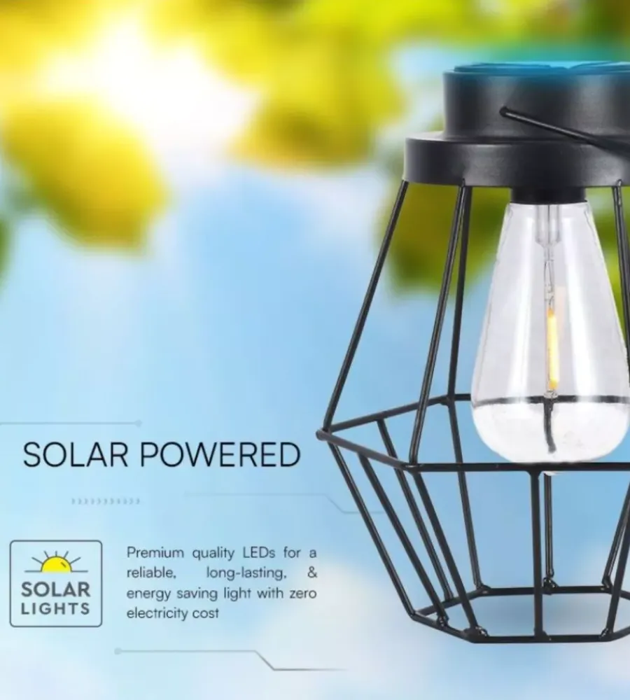Illuminazione Per Esterno|Lampada led solare da esterno ricaricabile vtac nero vintage 3000k