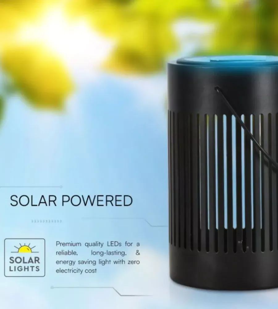 Illuminazione Per Esterno- Lampada led solare da tavolo ricaricabile vtac nero 3000k