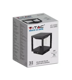 Illuminazione Per Esterno|Lampada led solare da terra da esterno vtac nero 3000k