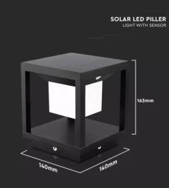 Illuminazione Per Esterno|Lampada led solare da terra da esterno vtac nero 3000k