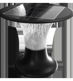 Illuminazione Per Esterno|Lampada led solare da terra nera 15w ip65, 25,7x2,17 cm