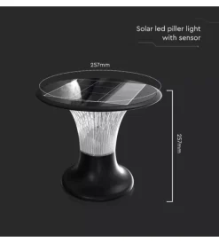 Illuminazione Per Esterno|Lampada led solare da terra nera 15w ip65, 25,7x2,17 cm