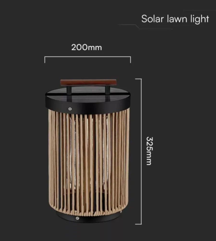 Illuminazione Per Esterno|Lampada led solare ricaricabile da esterno vtac marrone con telecomando 3000k