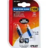 New Lampada siluro blue dyed glass 12v - (c10w) - 11x35 mm - 10w - sv8,5-8 - 2 pz  - blister  58367 Elettrico
