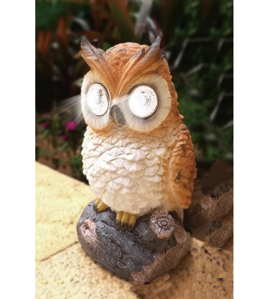 Illuminazione Per Esterno-EuroGarden Lampada solare a gufo 2 luci 20x12x12 cm