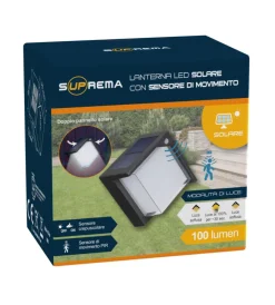 Illuminazione Per Esterno|Lampada solare led con sensore di movimento e crepuscolare - 3 modalita' di luce