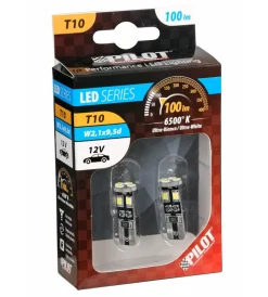 Elettrico|Lampada 12v hyper-led 24 - 8 smd x 3 chips - (t10) - trifocus - w2,1x9,5d - 2 pz  58464