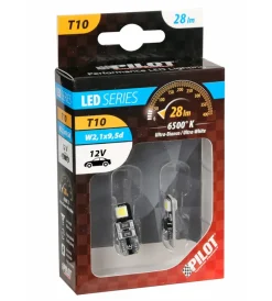 Elettrico|Lampada 12v hyper-led 6 - 2 smd x 3 chips - (t10) - bifocus - w2,1x9,5d - 2 pz  58461