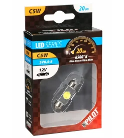 Sale Lampada 12v hyper-led 2 - 1 smd x 2 chips - (c5w) - 10x36 mm - sv8,5-8 - 1 pz bianco 58448 Elettrico