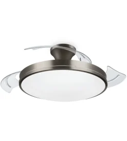 Illuminazione Per Interno-Philips Lampada ventilatore a led "atlas nickel" colore acciaio, 5500 k