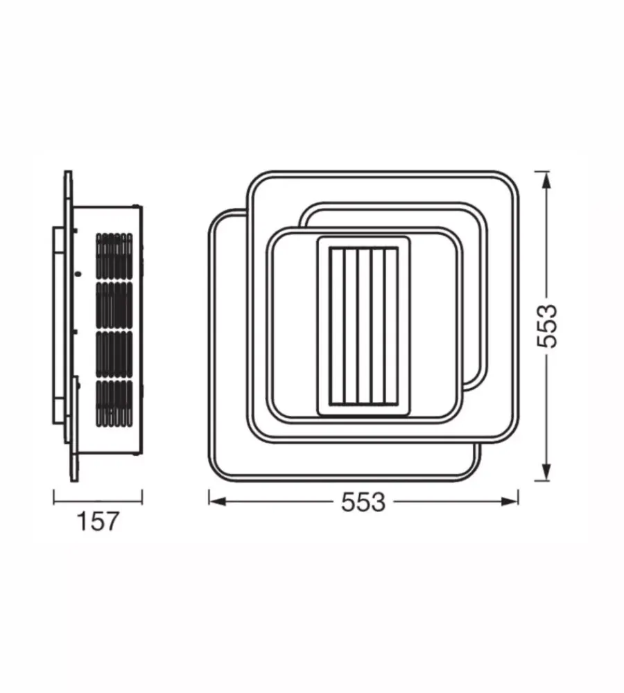 Online Lampada ventilatore da soffitto osram "grill square" con griglia quadrata bianco 55w Illuminazione Per Interno
