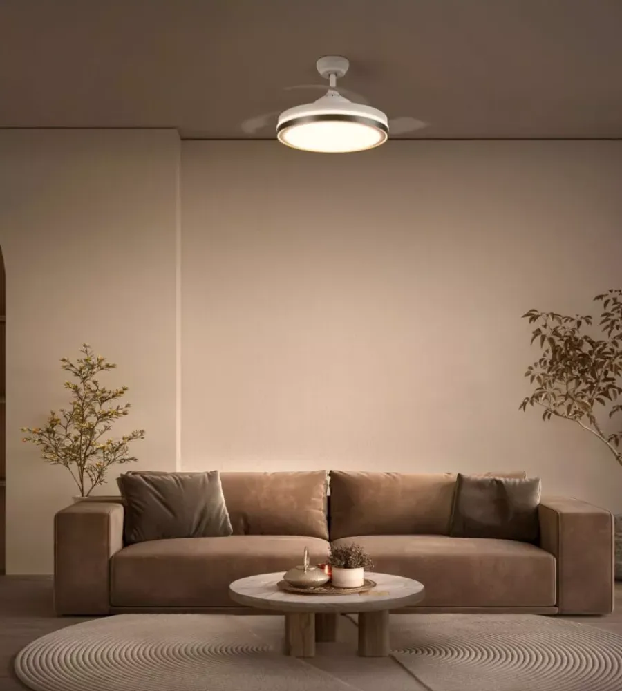 Illuminazione Per Interno|Lampada ventilatore da soffitto osram "retractable" bianco 66w