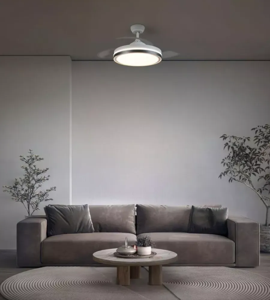 Illuminazione Per Interno|Lampada ventilatore da soffitto osram "retractable" bianco 66w