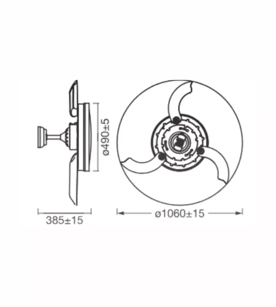 Illuminazione Per Interno|Lampada ventilatore da soffitto osram "retractable" bianco 66w