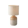 Illuminazione Per Interno|Lampada "woody" in ceramica e tessuto effetto legno, h 41 cm