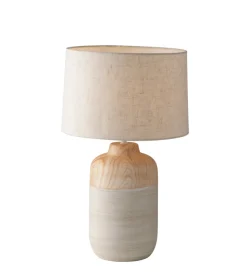 Clearance Lampada "woody" in ceramica e tessuto effetto legno, h 49 cm Illuminazione Per Interno