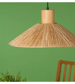 Sale Lampadario 1 luce "rafia" marrone e27 Illuminazione Per Interno