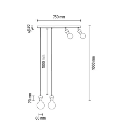 Clearance Lampadario 4 luci 