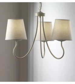 Clearance Lampadario 3 luci "margot" in ferro e stoffa, e14 Illuminazione Per Interno
