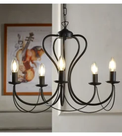 Illuminazione Per Interno-Onli Lampadario 3 luci "candela" nero e14