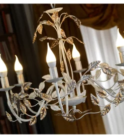 Onli Illuminazione Per Interno|Lampadario 6 luci "collana" avorio e14